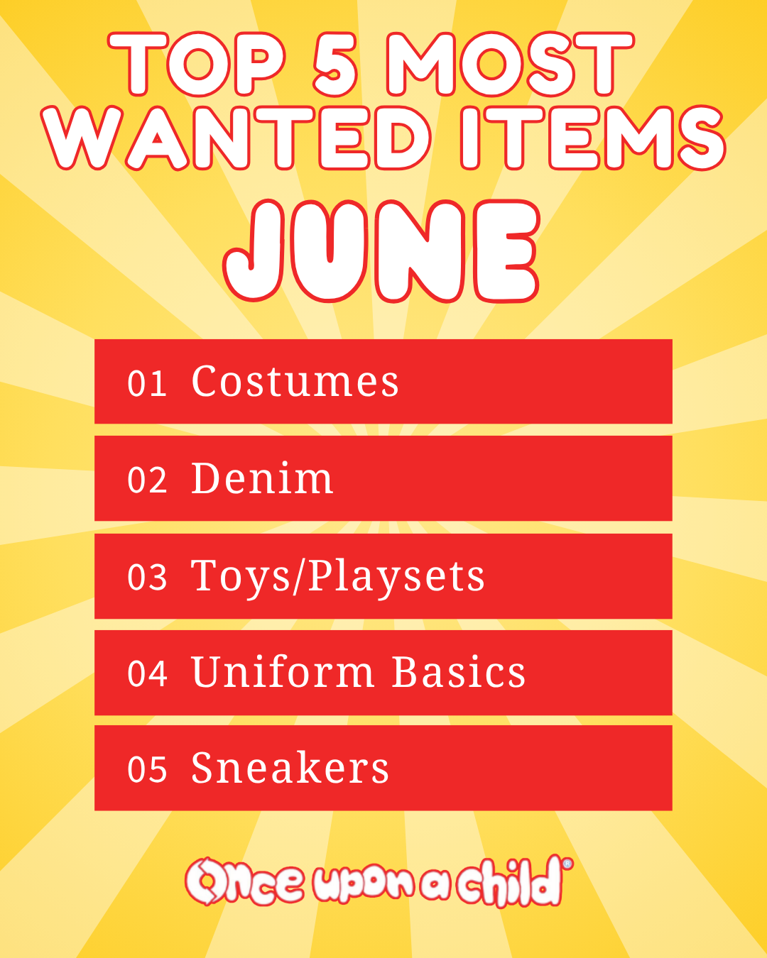 Top 5 Most Wanted Items